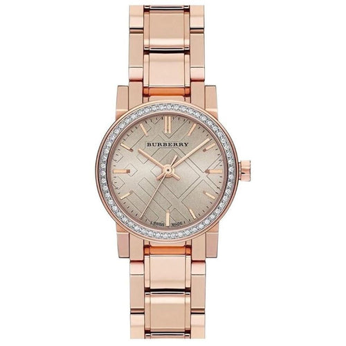 Analogue Watch - Burberry BU9225 Ladies The City Diamond Rose Gold Watch