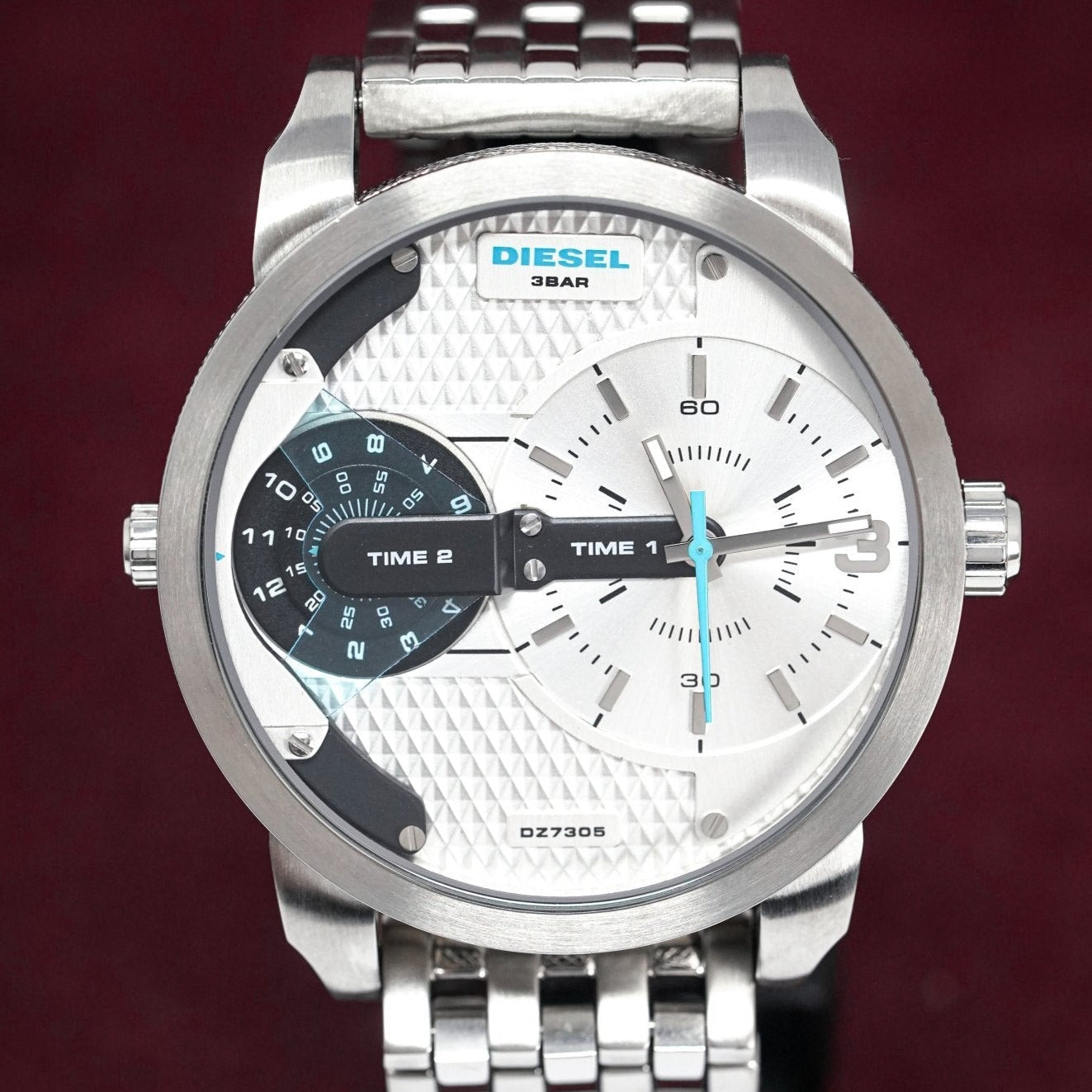 Analogue Watch - Diesel DZ7305 Men's Mini Daddy Silver Watch