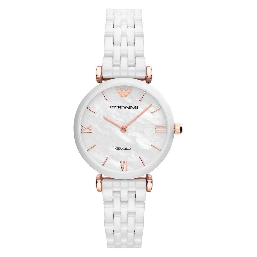 Analogue Watch - Emporio Armani AR1486 Ladies White Watch