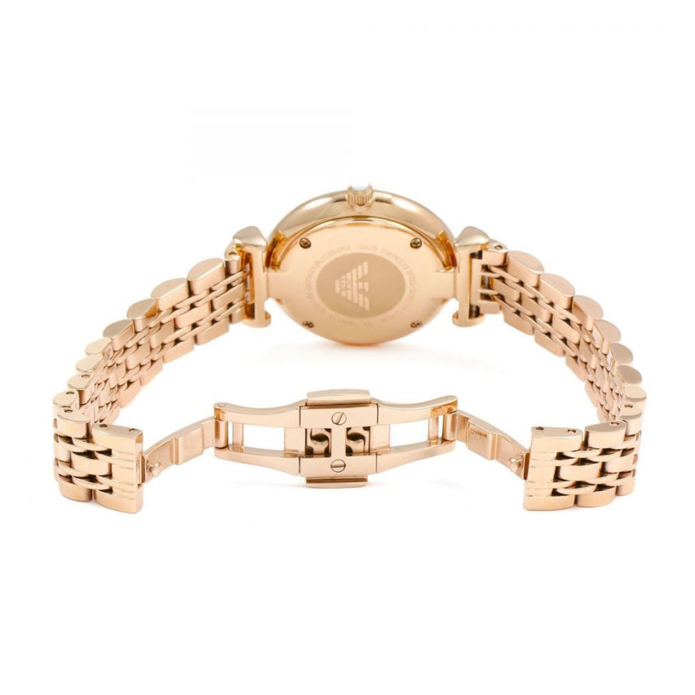 Analogue Watch - Emporio Armani AR1909 Ladies Rose Gold Watch