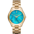 Analogue Watch - Michael Kors MK3492 Ladies Slim Runway Gold Ocean Blue Watch
