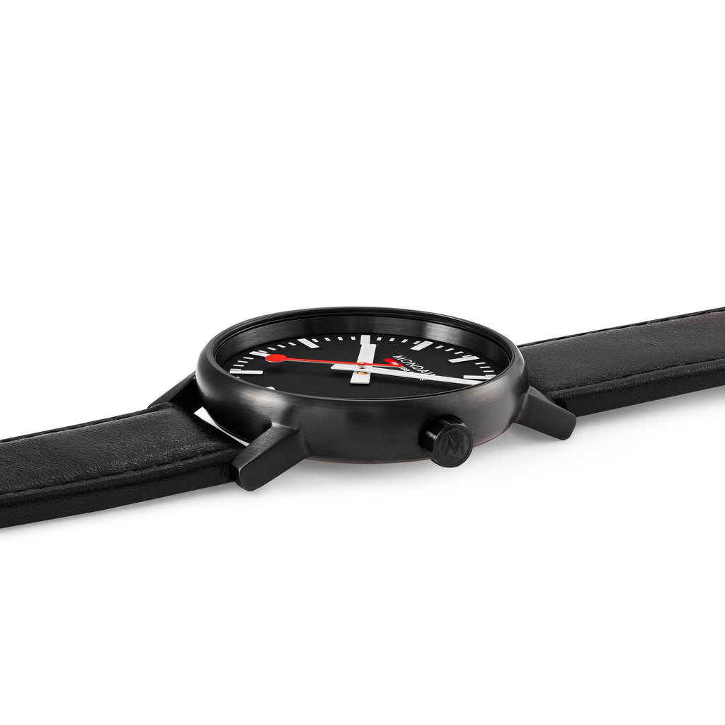 Analogue Watch - Mondaine Evo2 Unisex Black Watch MSE.40121.LB