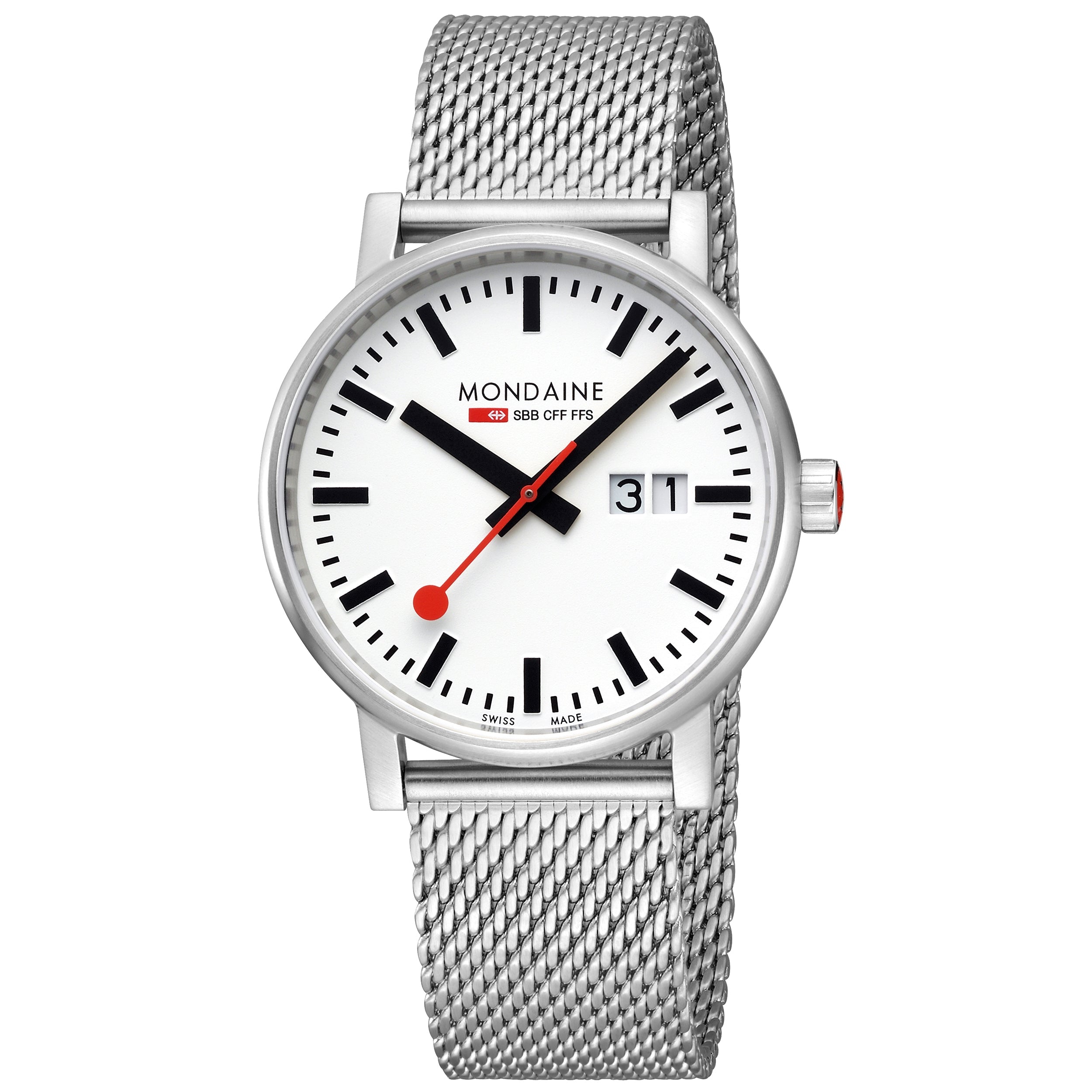 Analogue Watch - Mondaine Evo2 Unisex White Watch MSE.40210.SM