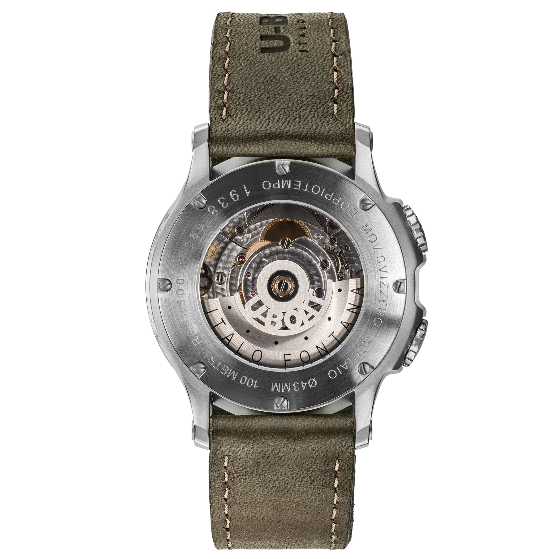 Analogue Watch - U-Boat 8500 Men's Green Calf Doppiotempo Watch