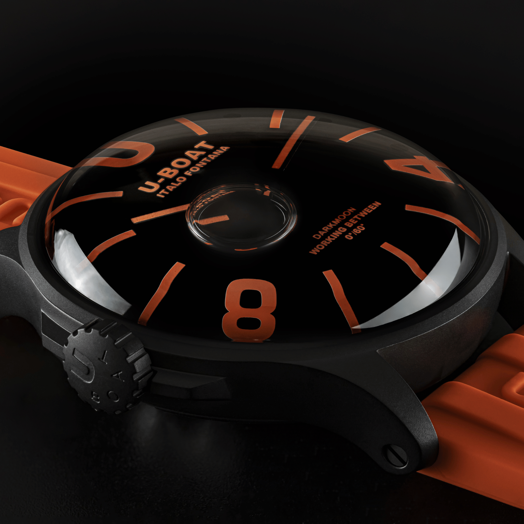 Analogue Watch - U-Boat Capsoil Darkmoon Men's Orange Watch 9538