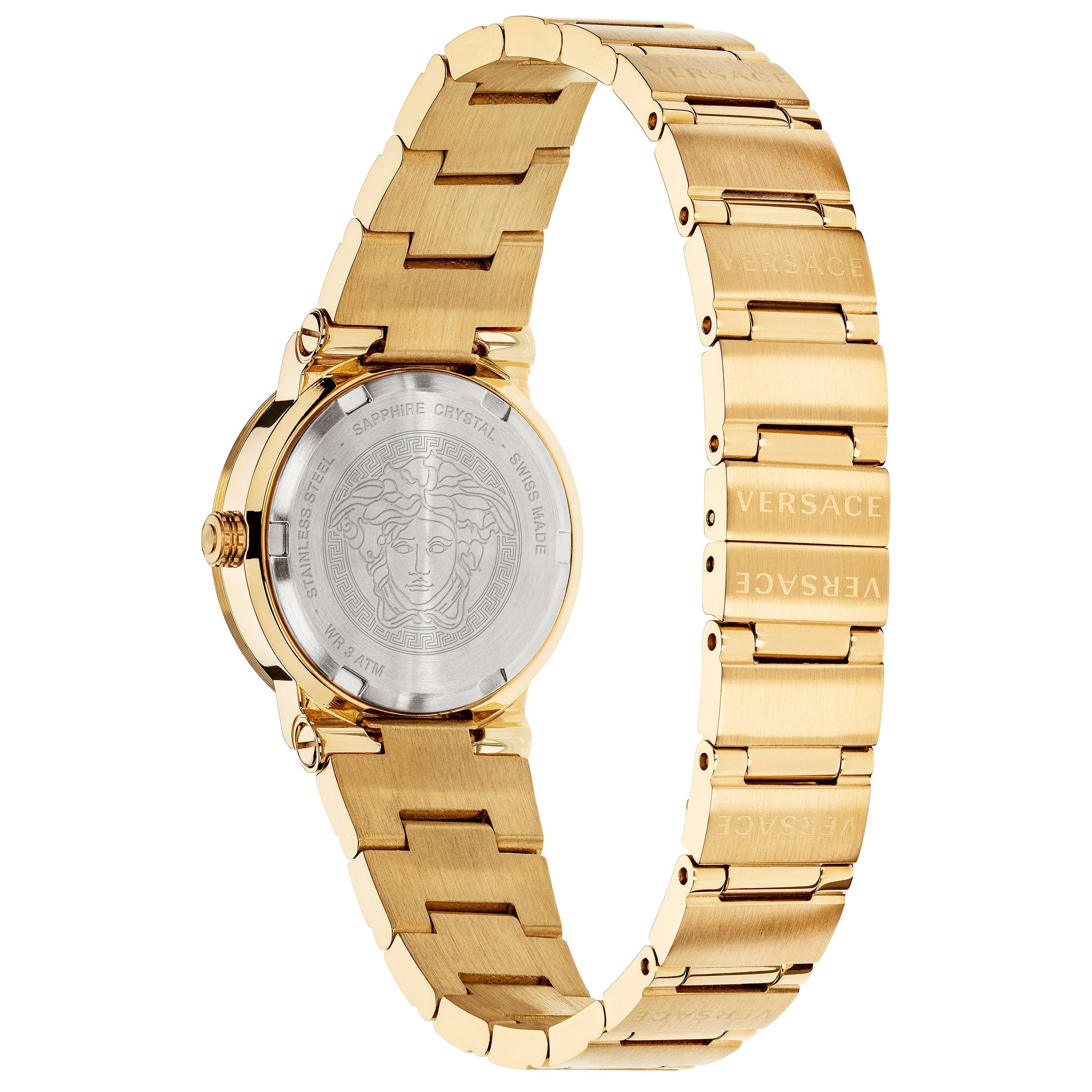 Analogue Watch - Versace Greca Logo Ladies Gold Watch VEZ100521
