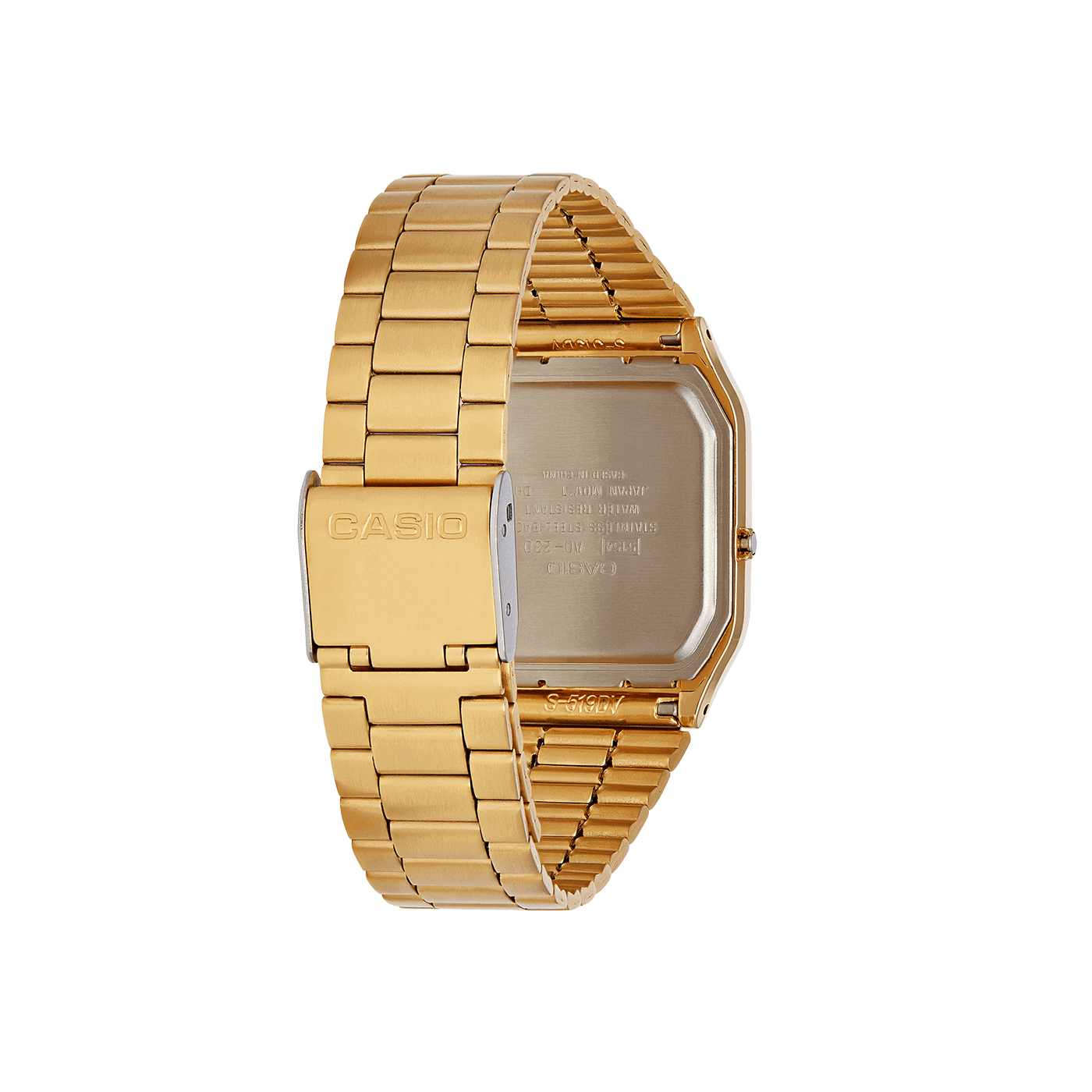 Casio Watch Vintage Retro Dual Time Gold