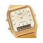 Casio Watch Vintage Retro Dual Time Gold