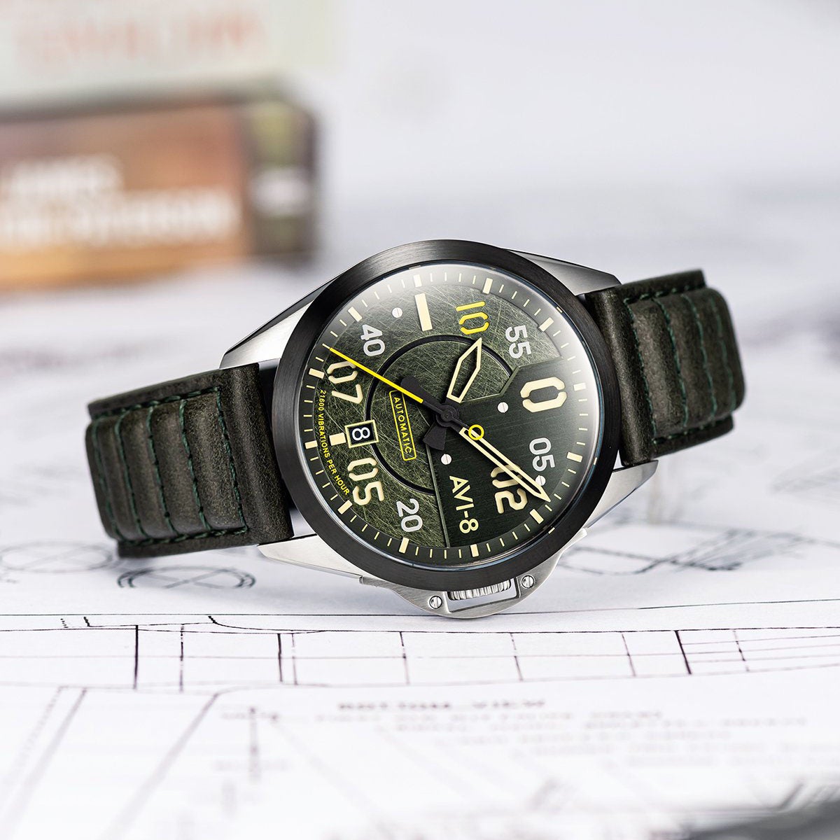 Automatic Watch - AVI-8 Hitchcock Automatic Greentree Watch AV-4086-03