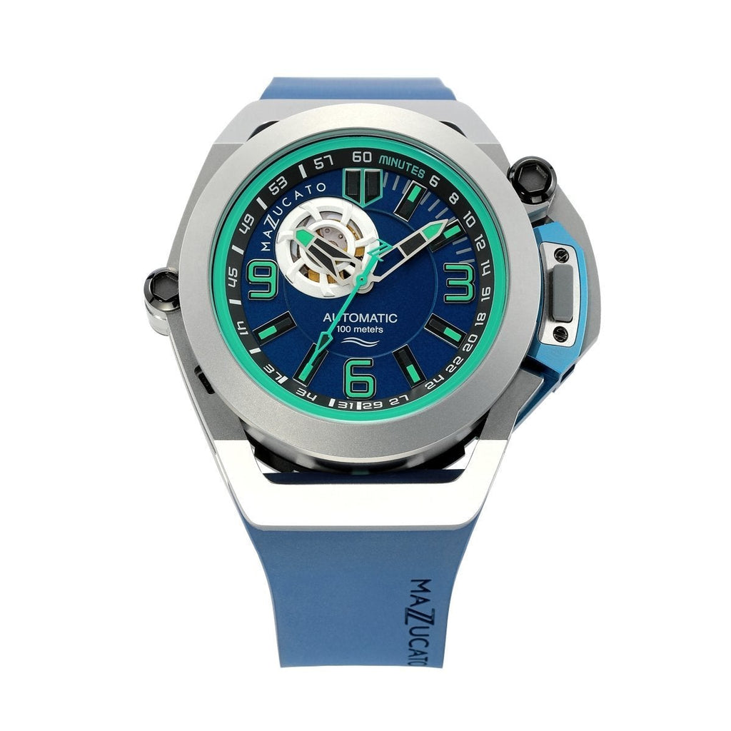 Automatic Watch - Mazzucato Blue Rim Scuba Automatic Watch SUB03-BL3255