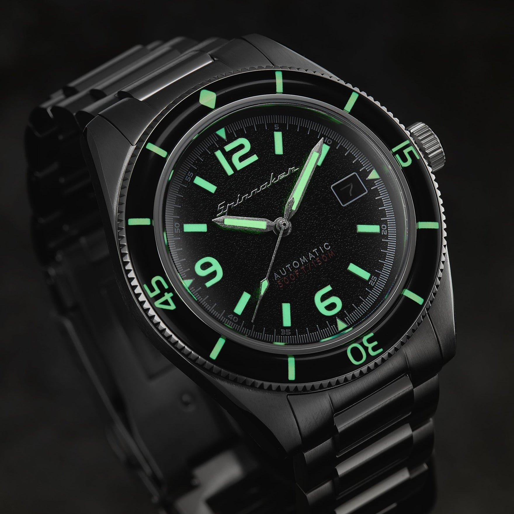 Automatic Watch - Spinnaker Men's Midnight Black Fleuss Watch SP-5055-44