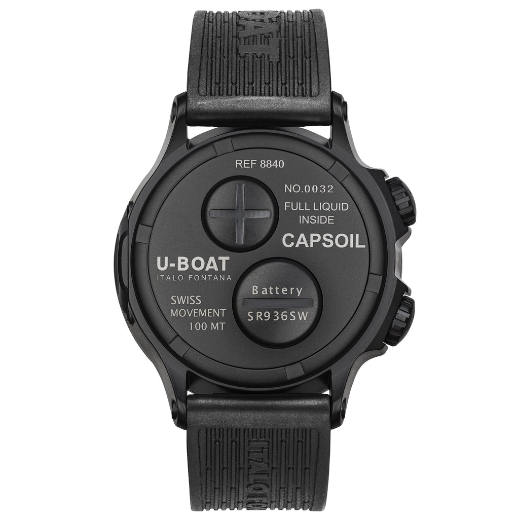Automatic Watch - U-Boat 8840 Capsoil Doppiotempo 45 DLC Green Indices Men's Watch