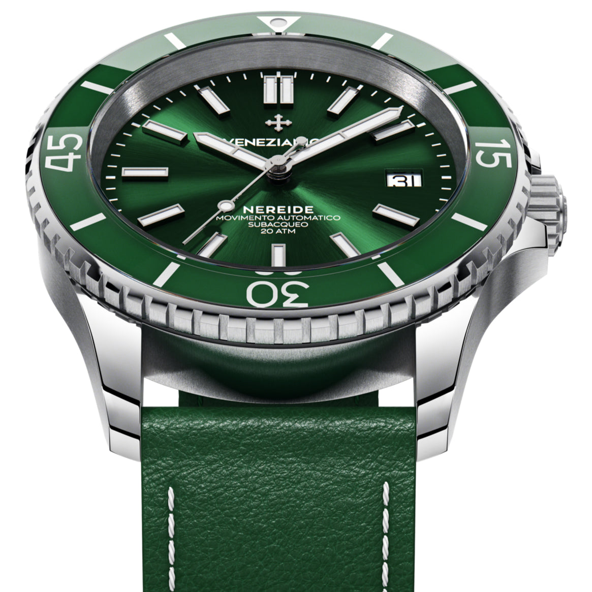 Automatic Watch - Venezianico 3321501 Nereide 42 Men's Green Watch