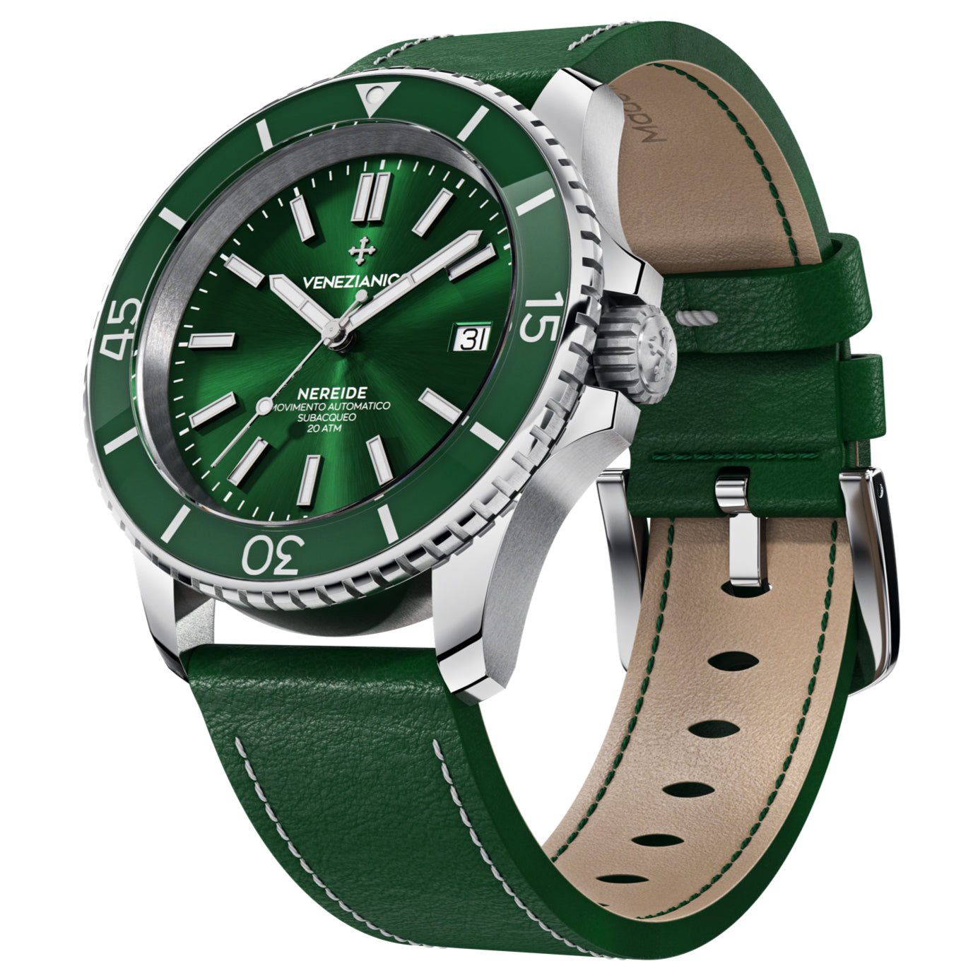 Automatic Watch - Venezianico 3321501 Nereide 42 Men's Green Watch