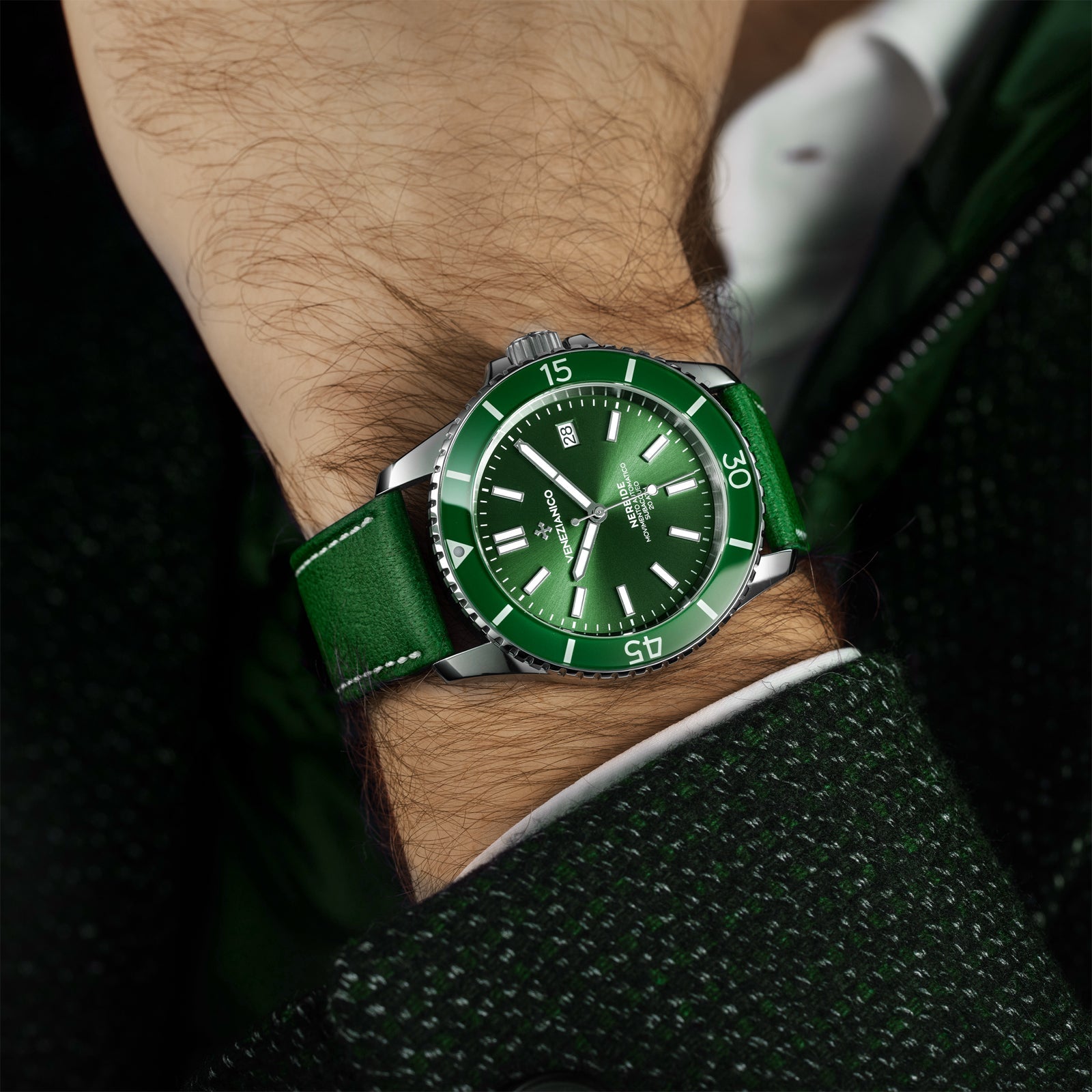 Automatic Watch - Venezianico 3321501 Nereide 42 Men's Green Watch