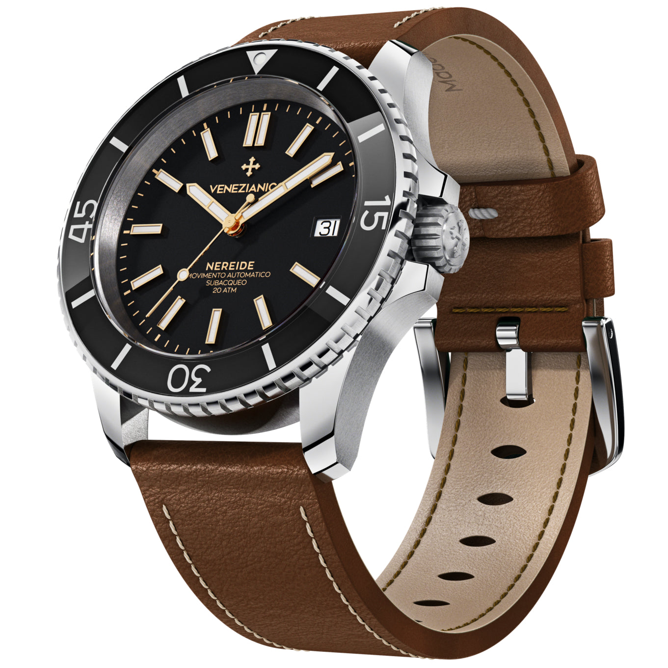 Automatic Watch - Venezianico 3321505 Nereide 42 Men's Black Watch