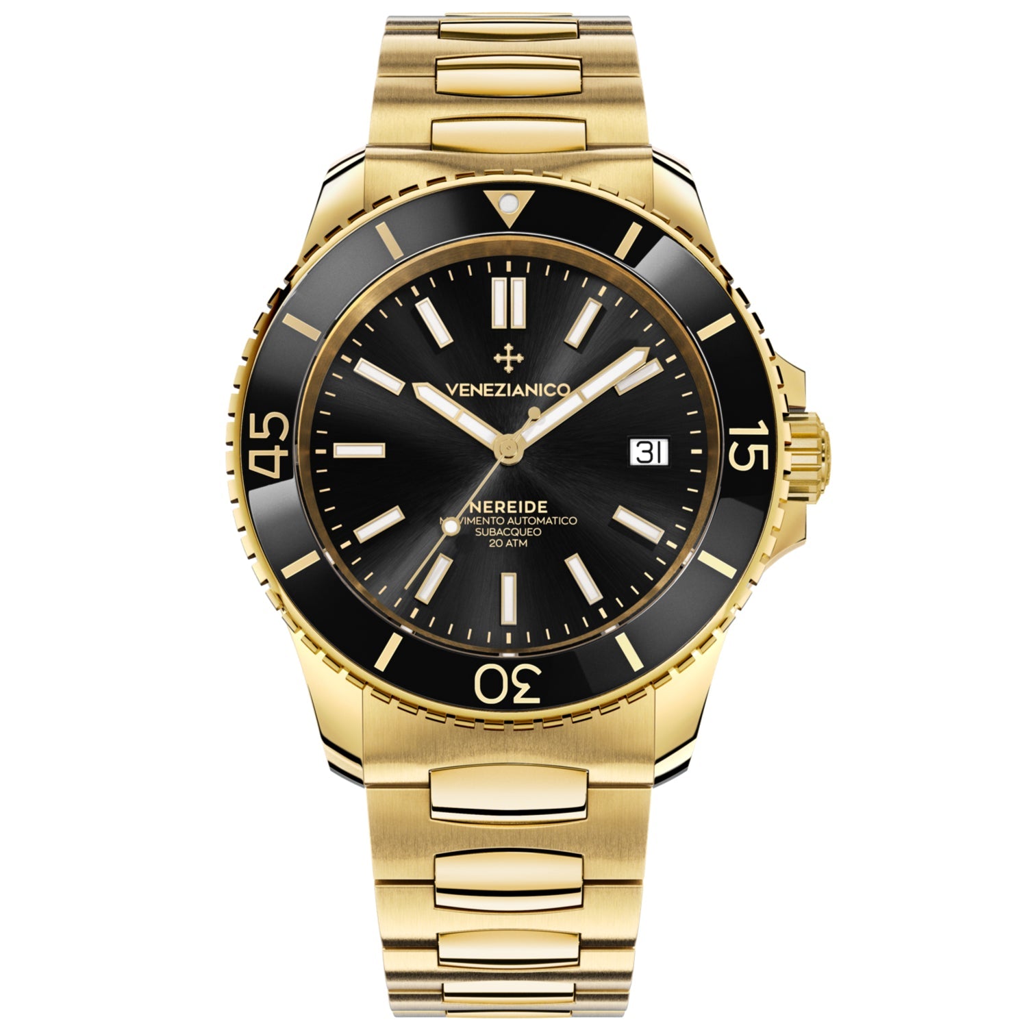 Automatic Watch - Venezianico 3321508C Nereide 42 Men's Gold Watch