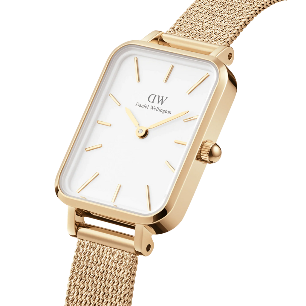 Daniel Wellington Quadro Pressed Evergold Ladies White Watch