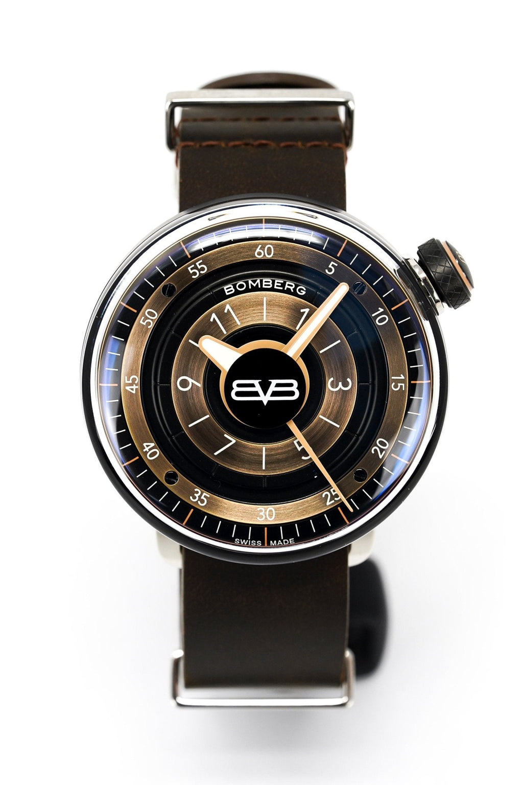 Bomberg Men's Watch BB-01 Black PVD Brown CT43H3PBA.04-1.9 - WatchPilot