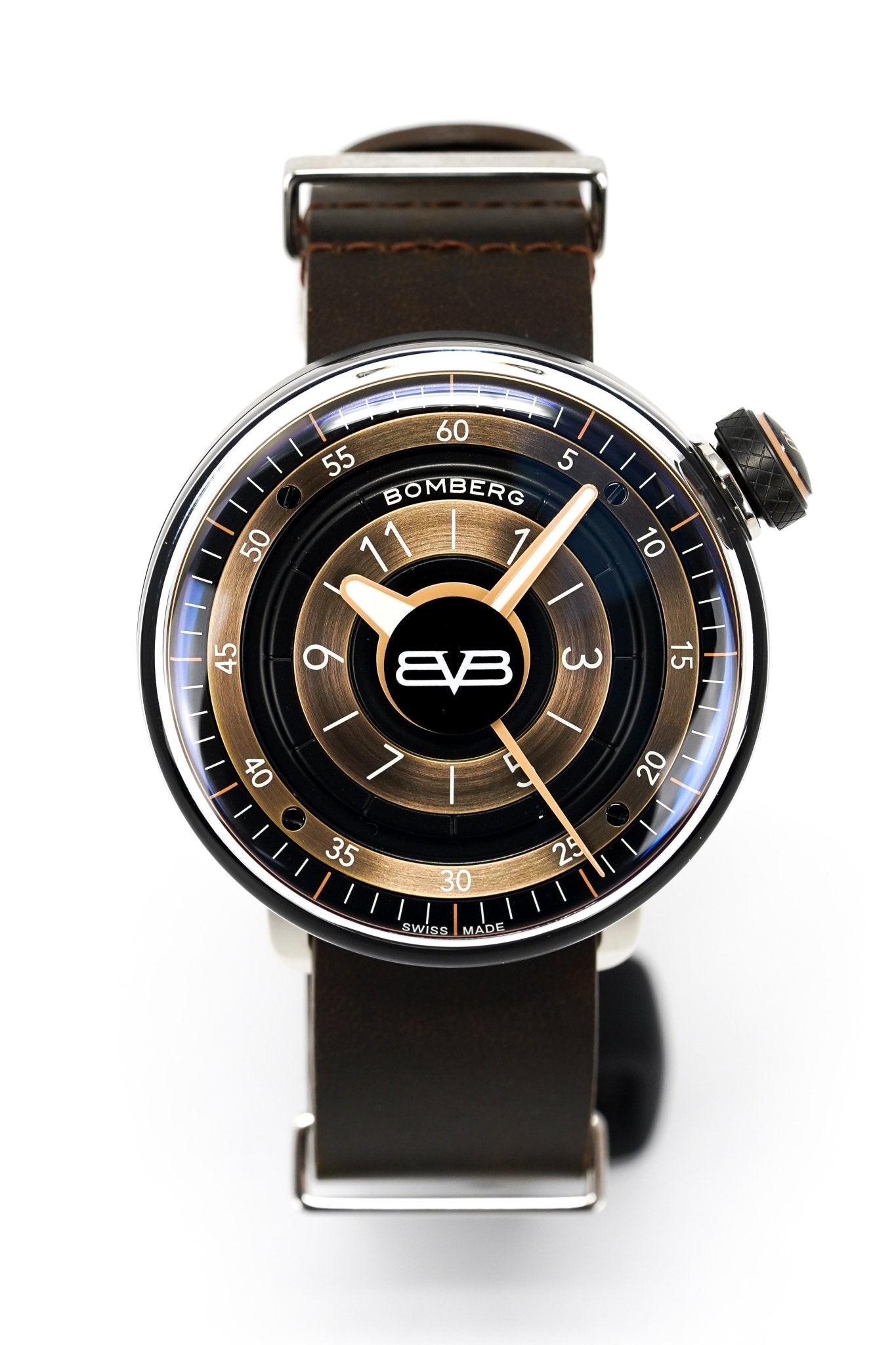 Bomberg Men's Watch BB-01 Black PVD Brown CT43H3PBA.04-1.9 - WatchPilot