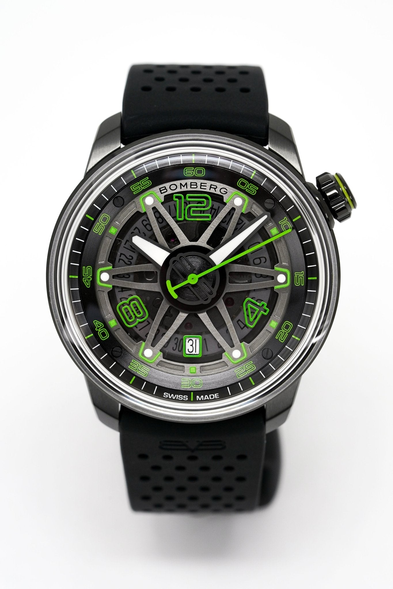 Bomberg Men's Watch BB-01 Black PVD Green CT43APBA.21-2.11 - WatchPilot