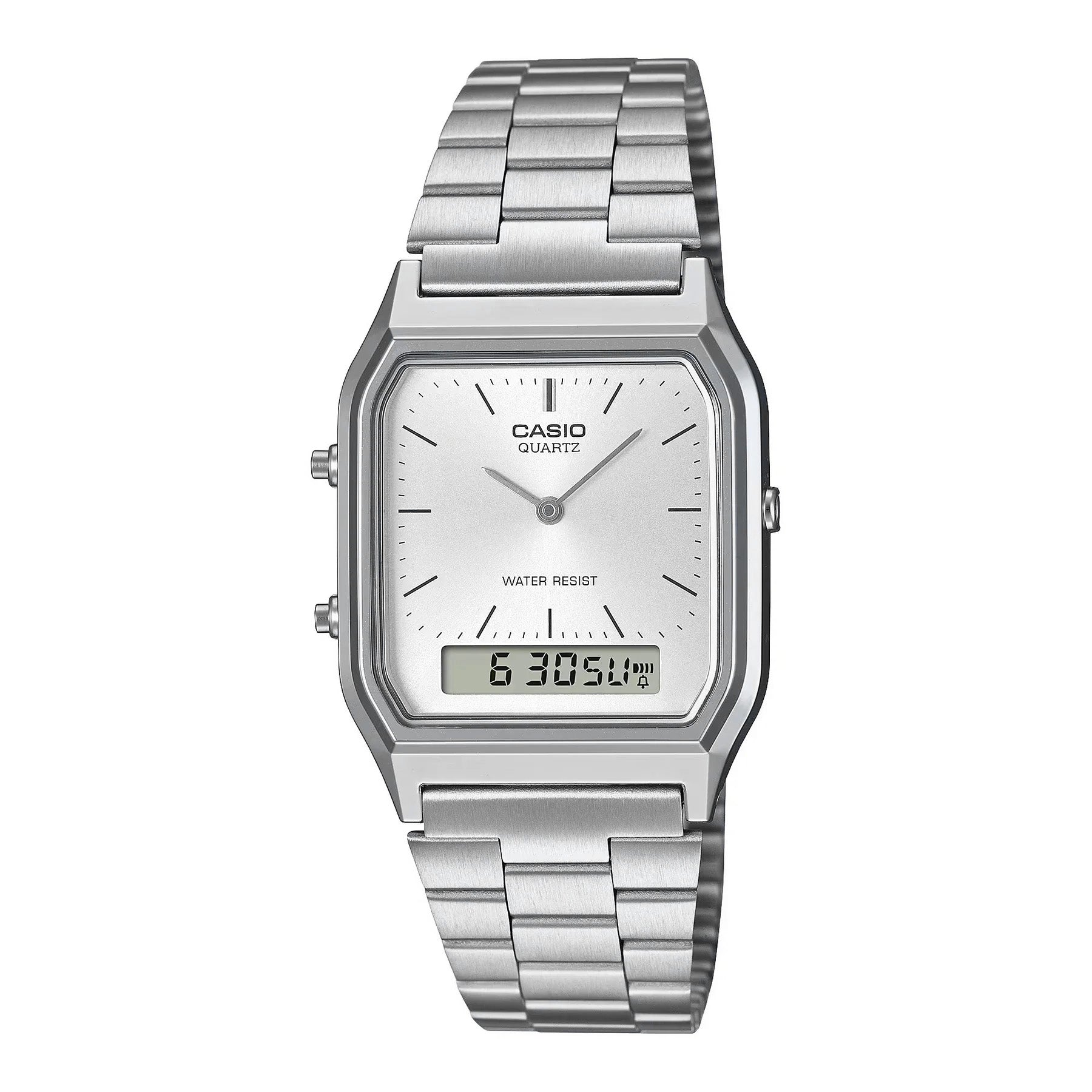 Casio Watch Vintage Retro Dual Time Steel AQ-230A-7AMQY