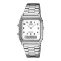 Casio Watch Vintage Retro Dual Time Roman Steel