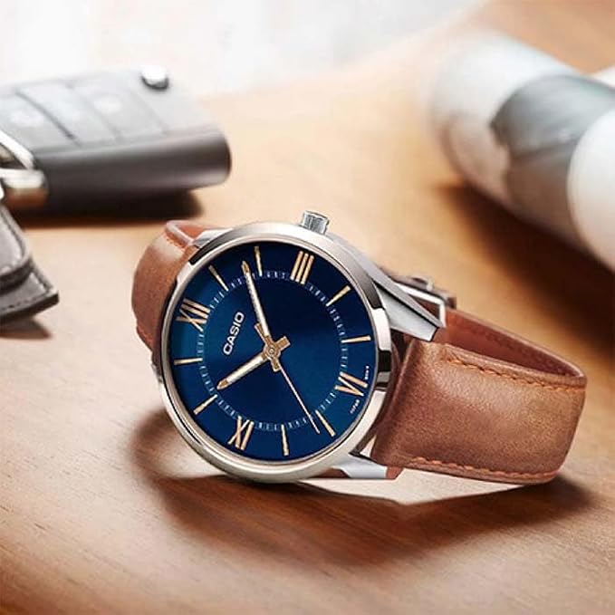 Casio Dress Unisex Brown Blue Watch