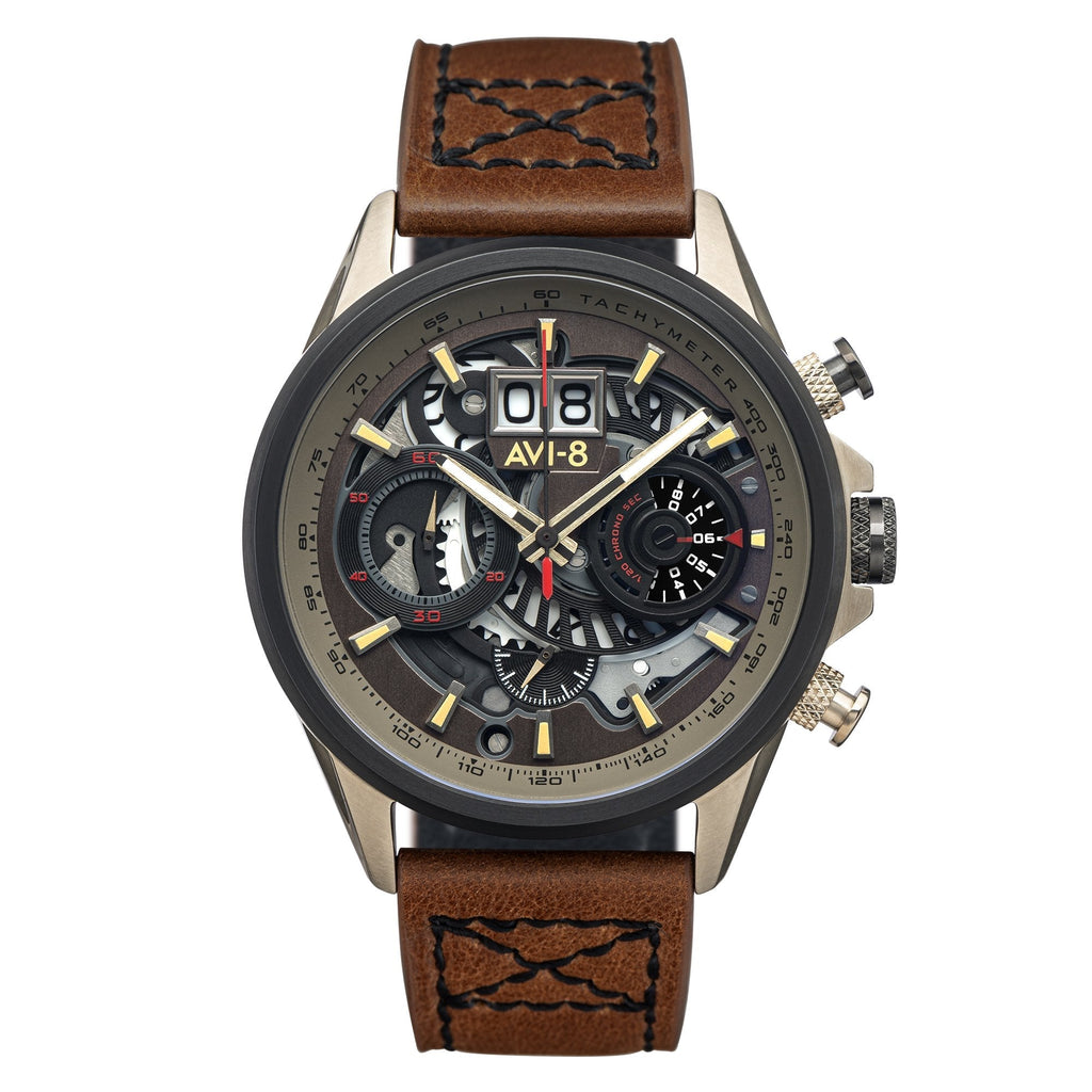 Chronograph Watch - AVI-8 Desert Brown Hawker Harrier II Chronograph Watch AV-4065-06