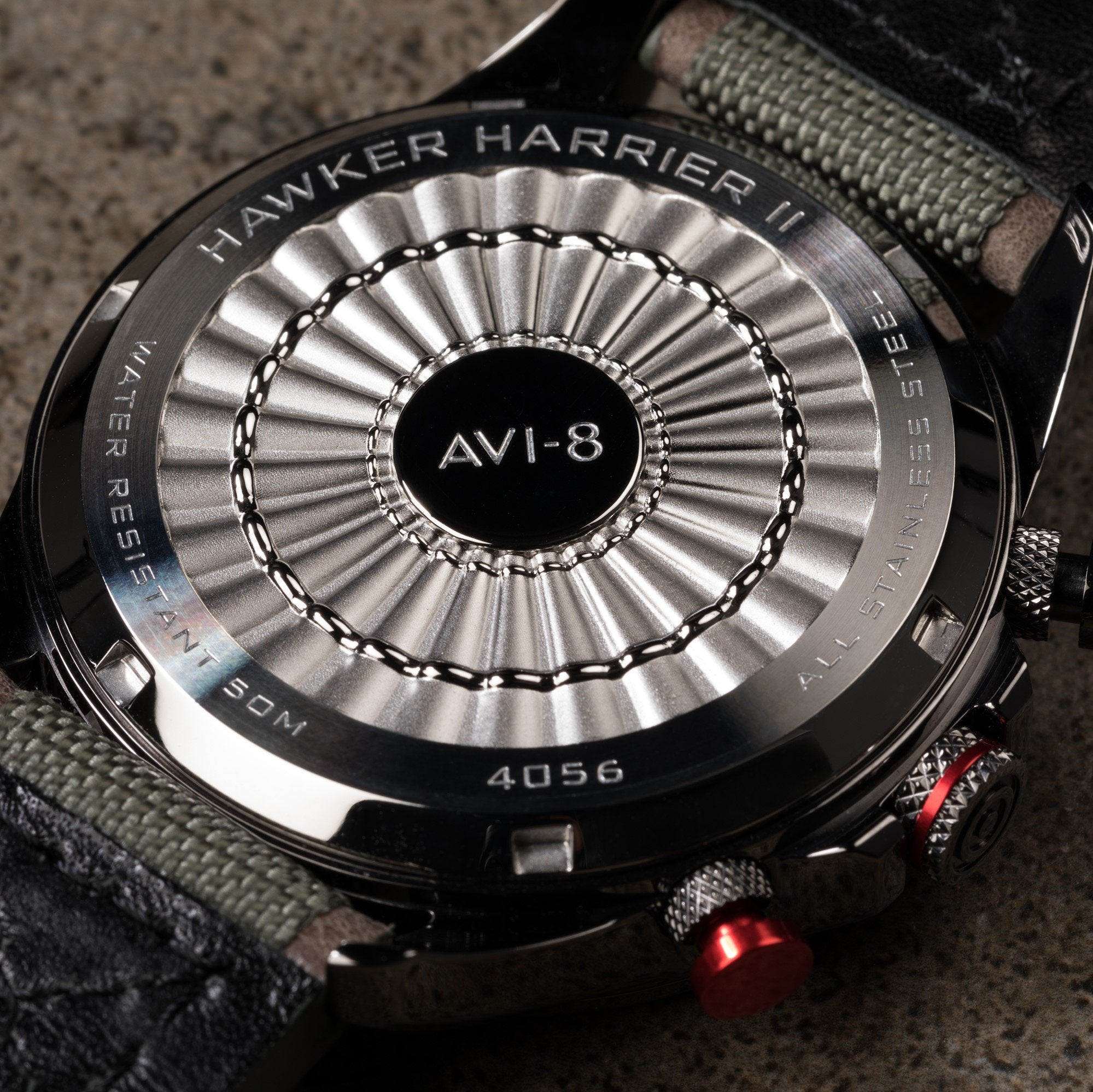 Chronograph Watch - AVI-8 Gunmetal Dark Earth Hawker Harrier Chronograph Watch AV-4056-03