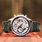Chronograph Watch - AVI-8 Ivory Steel Hawker Harrier Chronograph Watch AV-4065-01