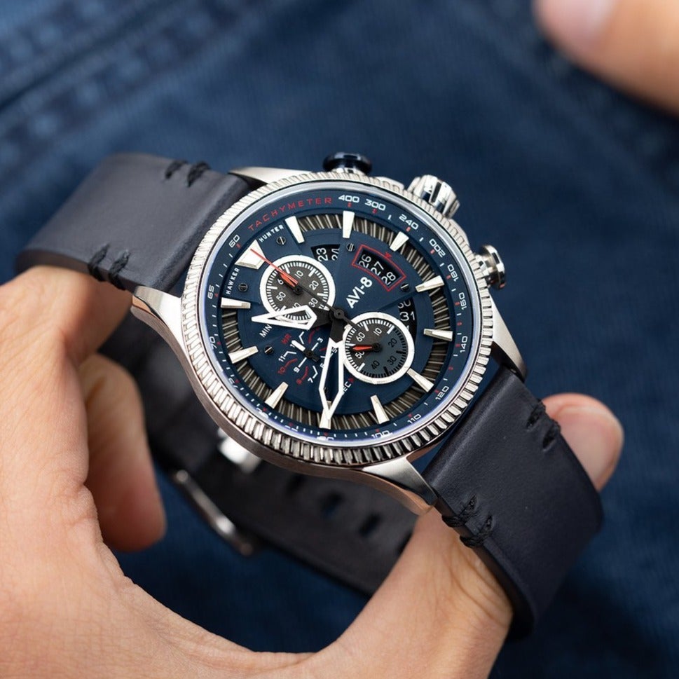 Chronograph Watch - AVI-8 Men's Marine Grey Hawker Hunter Avon Watch AV-4064-04