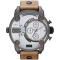 Chronograph Watch - Diesel DZ7269 Men's Chronograph Little Daddy White Brown Watch