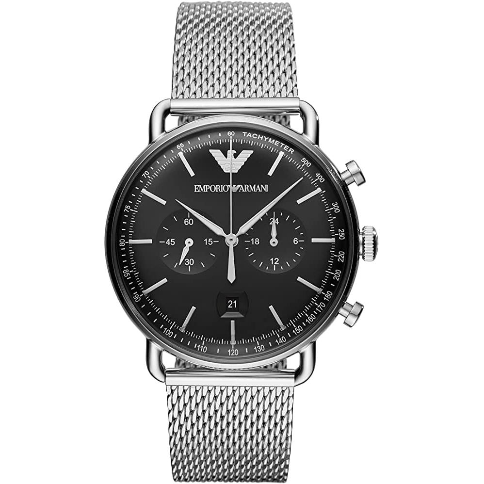 Chronograph Watch - Emporio Armani AR11104 Men's Aviator Silver Watch