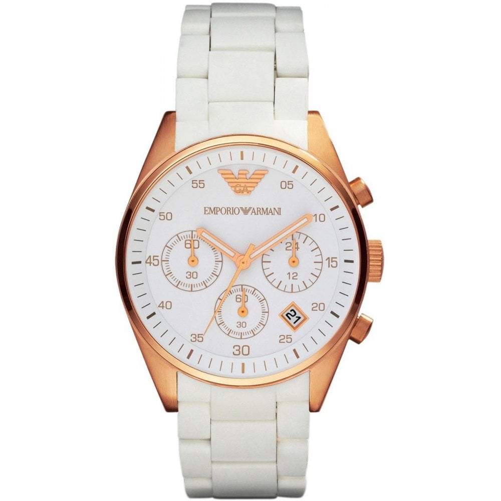 Chronograph Watch - Emporio Armani AR5920 Ladies Rose Gold ChronographWatch
