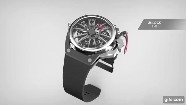 Chronograph Watch - Mazzucato Black Rim Monza Formula 1 Chronograph Watch RIM F1-BK2925