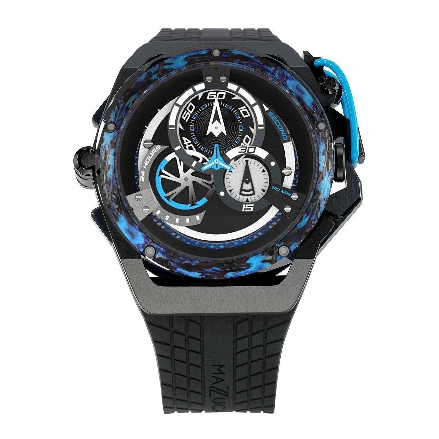 Chronograph Watch - Mazzucato Black Rim Monza Formula 1 Chronograph Watch RIM F1-BK2925