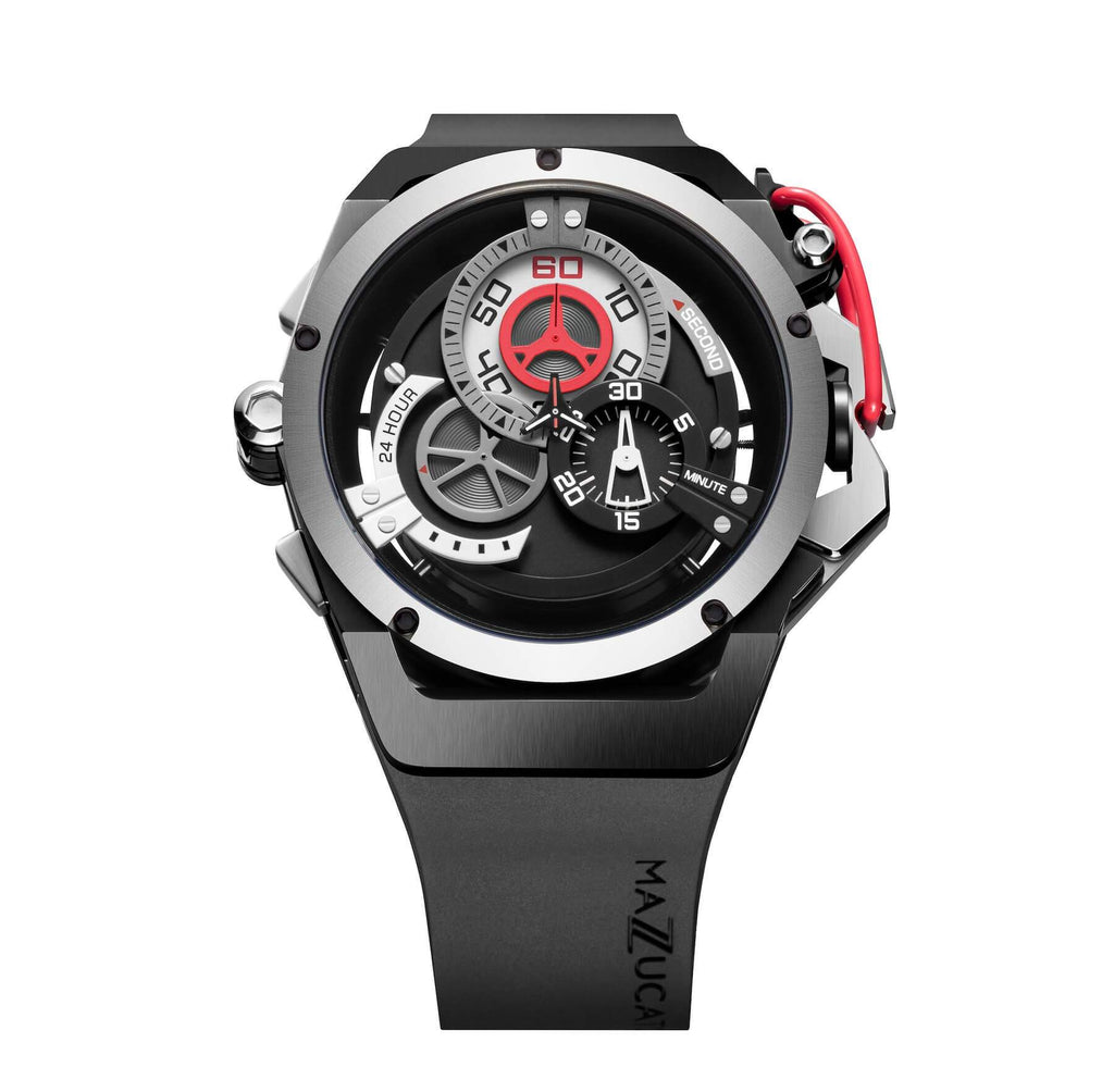 Chronograph Watch - Mazzucato Black Rim Sport Chronograph Watch RIM 01-BK186