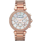 Chronograph Watch - Michael Kors MK5491 Ladies Parker Rose Gold Chronograph Watch