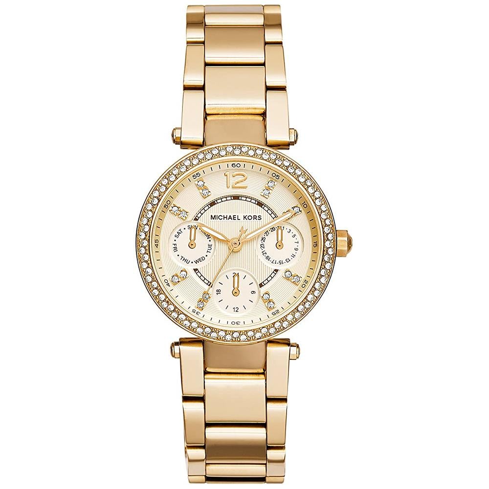 Chronograph Watch - Michael Kors MK6056 Ladies Mini Parker Gold Chronograph Watch