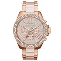 Chronograph Watch - Michael Kors MK6096 Ladies Wren Rose Gold Chronograph Watch