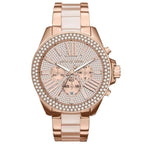 Chronograph Watch - Michael Kors MK6096 Ladies Wren Rose Gold Chronograph Watch