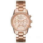 Chronograph Watch - Michael Kors MK6357 Ladies RITZ Rose Gold Watch