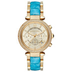Chronograph Watch - Michael Kors MK6364 Ladies Chronograph Parker Blue Watch