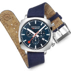 Chronograph Watch - Mondaine Grand Cushion Chrono Square Men's Blue Watch  MSL.41440.LD.SET