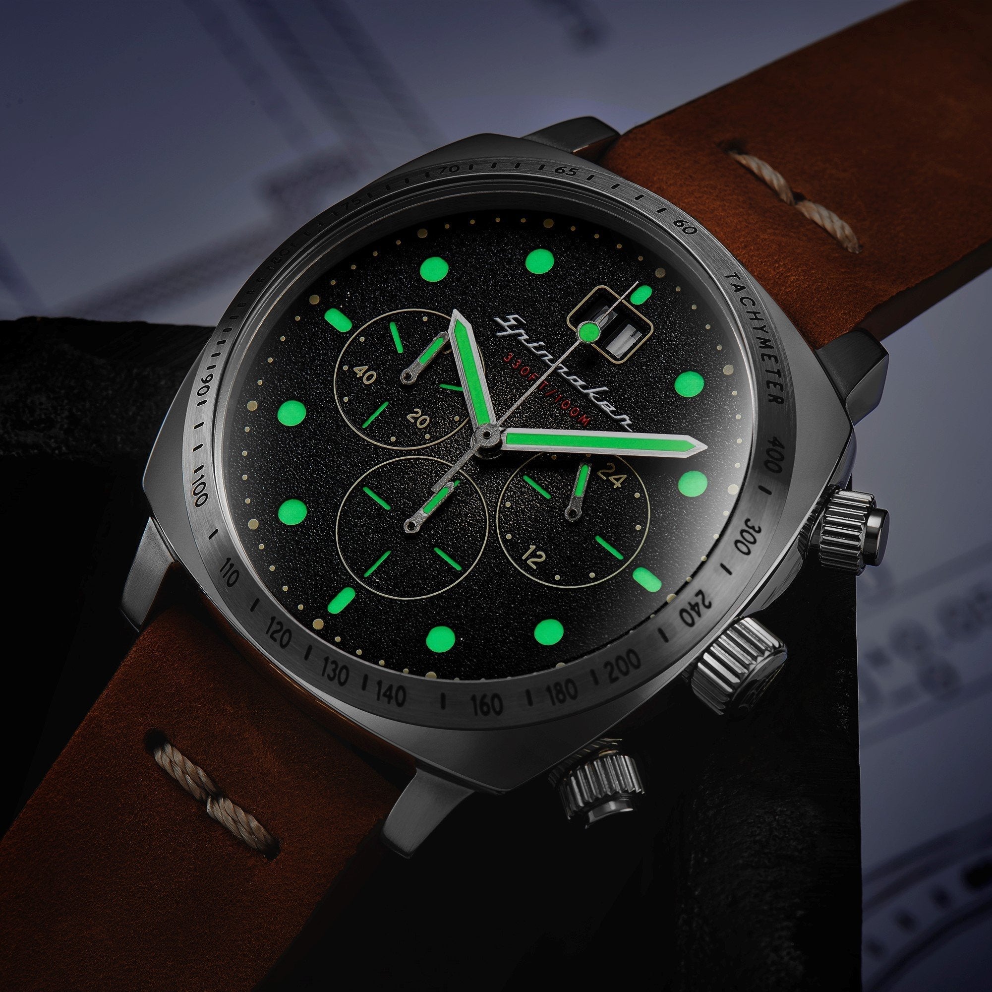 Chronograph Watch - Spinnaker Men's Brown Hull Watch SP-5068-01