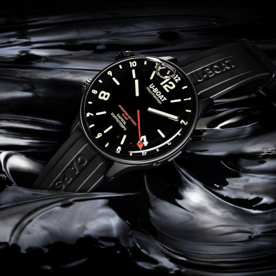 Chronograph Watch - U-Boat 8770 Men's Black Capsoil Doppiotempo GMT Watch
