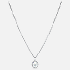 Swarovski Birthstone April Pendant Necklace Silver Rhodium Plated