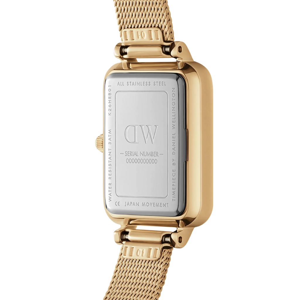 Daniel Wellington Quadro Pressed Evergold Ladies White Watch