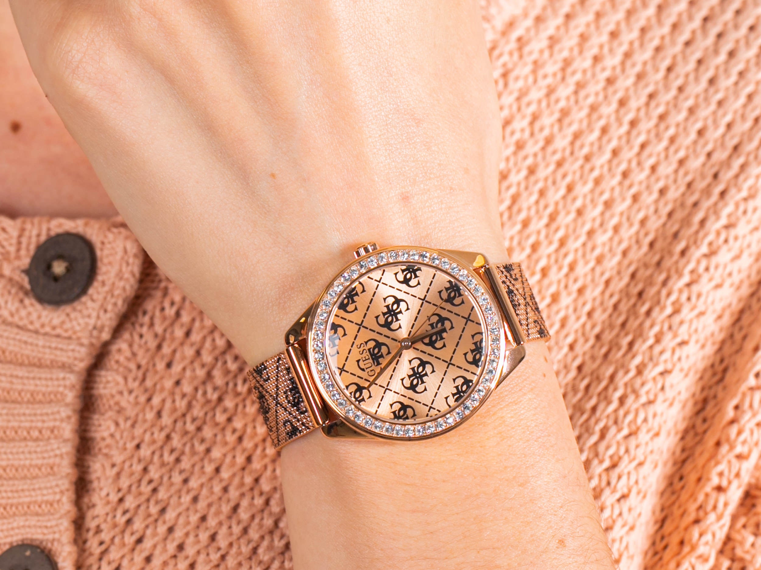 Guess Claudia Ladies Watch Rose Gold